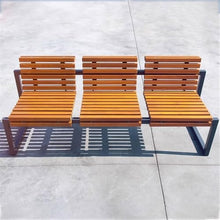 YHdtUO Garden Benches Garden Backrest Bench, Wooden Chair Surface Outdoor Steel Chair, Park Terrace Leisure Wood Seating Patio Seating,S