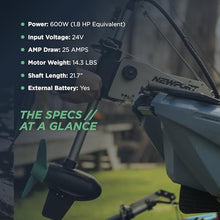 Newport NK180PRO Electric Kayak Motor 1.8 HP Grey