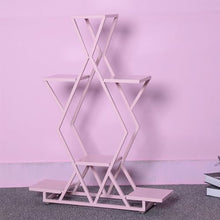 6 Tier Indoor Plant Stand Tall Flower Rack Outdoor Ladder Plant Shelf With Metal Cream Style Flowerpot Stand Floor Standing Flower Stand Creative Plant Display Rack For Terrace Balcony Courtyar