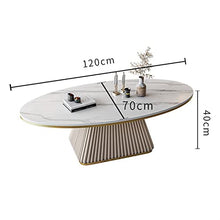 living room table Luxury Slate Coffee Table, Modern Oval Coffee Table with Metal Iron Frame, Household Creative Living Room Center Table, Easy to Assemble outdoor side table ( Color : B , Size : 120*7