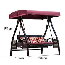 uhyOHF Outdoor Garden Swing Chair Courtyard Porch Swing Ceiling Swing Iron Three-Person Swing Chair Suitable for Balcony Backyard (