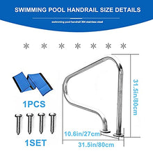 MSHOSAC Heavy Duty Stainless Steel Pool Handrail, Slip-Resistant Safety Rail for Easy Pool Entry & Exit, Rust-Proof Support for Swimming Pools