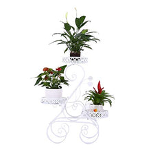SIDUFHAOPKLL 3-Layer Wrought Iron Flower Stand Floor-Standing Metal Plant Frame Outdoor Balcony Pot Rack Decoration(D)