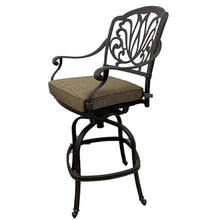 Elisabeth Cast Aluminum Patio Bar Set with Swivel Stools Desert Bronze