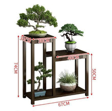 LoKori New Chinese Plant Stand Indoor Outdoor, Bamboo Corner Plant Shelf Bonsai Storage Rack,Flower Potted Display Holder for Home Decor,Balcony,Patio,A