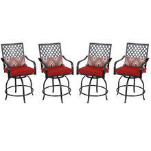 PHI VILLA Outdoor Bar Stools 4 PCS, 24" Counter Height, Cast Iron