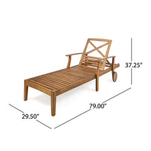 Great Deal Furniture GDFStudio Outdoor Teak Finished Acacia Wood Chaise Lounge Set of 4 Teak Finish