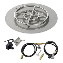 American Fireglass SS-RFPKIT-P-18 Propane 18" Round Stainless Steel Flat Pan with Spark Ignition Kit (12" Ring Burner Included)