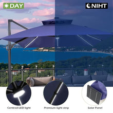 OROTLECT 153'' X 116'' Rectangular Outdoor Solar Led Cantilever Patio Umbrella With Weighted Base