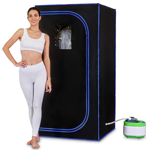 Etsuosy Portable Steam Sauna, Personal Full Body Sauna Spa with Remote Control, Indoor Sauna Room with Folding Chair, Foldable Home Sauna Tent Kit