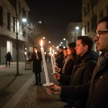 Cereria Di Giorgio - 50 Wax Torches with Windproof Wick - with drip Protection - Diameter 2.4 cm, Height 40 cm - Burning time 2.5 Hours