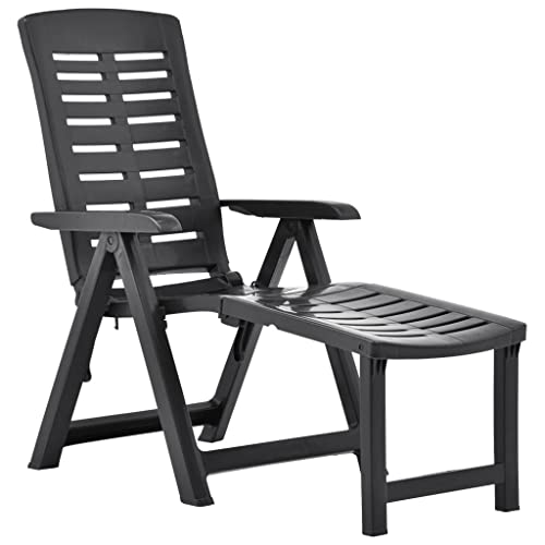 WANGKENSU Beach Chair Lounge Chair Cover Sun Lounger Pool Sun Lounger Suitable for Beach Hotel Holiday Folding Sun Lounger Plastic White (Anthracite 23.2" x 42.5" x 42.5" (W x D x H))