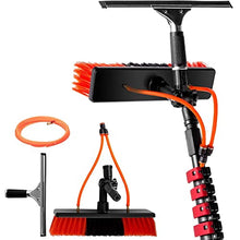 Photovoltaic Panel Cleaning Brushes, Window Cleaning Rods with Squeegee, Solar Panel Cleaning Equipment, Extendable Cleaners for Greenhouse Roofs,35cmbrushhead-6M/20FT