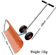 Snow Shovel Heavy Duty Rolling Snow Shovel with Adjustable Height Handle|Snow Pusher Used for Clear Snow On The Road Snow Pusher