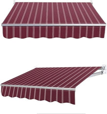 WZUOPG Manual Retractable Awning Door Window Awning Shelter Outdoor Canopy Home Deck Canopy with Manual Crank Handle（Frame Included ）