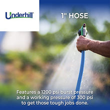 Underhill UltraMax Commercial Garden Water Hose, Lightweight Heavy-Duty Flexible, 1 Inch x 125 ft, Blue