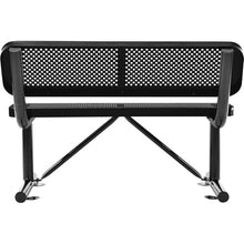 Global Industrial 4'L Heavy Duty Outdoor Steel Picnic Bench with Backrest
