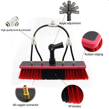 12-36ft Window Cleaning Pole, Water Fed Telescopic Brush, Extendable Photovoltaic Panel Cleaning Brushes, Solar Panel Cleaning Brush Can Spray Water,36ft/10.8m-35cmBrushhead