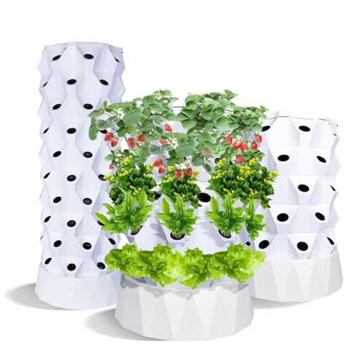 Indoor Gardening Hydroponic Growing System, Column Tower Planting Box, Hydroponic Equipment, DIY Soilless Culture Growing Kit, with 48/64 Planting Points, Gift for Gardening Enthusiasts 10thfloor