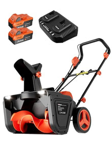 VOLTASK 48V Cordless Snow Blower, 48-Volt | 20-Inch Brushless Electric Snow Blower Cordless, Battery Snow Blower with Directional Plate & LED Lights (2 * 24V Battery & Dual Quick Charger Included)