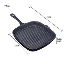 ntumLeap Saucfrying 22/24Cm Cast Iron Stripe Thick-Bottomed Home Garden BBQ Saucsteak Skillet Wok One Color-22,One Color-22