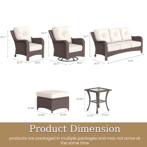 Aeeiua 9 Piece Outdoor Patio Furniture Set