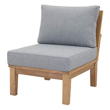 Modern Contemporary Outdoor Patio Sofa, Chair and Coffee Table Set, Wood, Grey Gray Natural