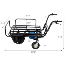 KEIKI Electric Transportation Cart, 24V DC 350W Motor Powered Utility Garden Wagon Dump Cart, 265 lbs Load Capacity with Metal Handle & 16" Track Wheels, Yard Cart & Wagons for Lawn