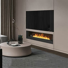 Fireplace 3D Simulation Flame Background Wall Stove, 3mm Ultra-thin Panel, Intelligent Water Filling, High Flame, Electronic Steam Humidifier 3D Fireplaces ( Color : Single color , Size : 200cm )