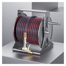 Stainless Steel Wall Mount Hose Reel for 98.4ft Garden Hose, Heavy Duty Outdoor Caddy
