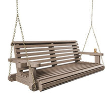 Porchgate Amish Heavy Duty 800 Lb Roll Comfort Treated Porch Swing W/Chains (5 Foot, Warm Walnut Stain)