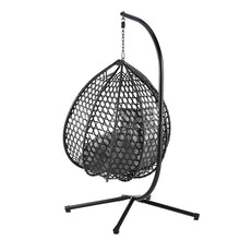 U_STYLE Sturdy Hammock Chair with Stand,Durable Hanging Egg Chair with Rattan Weaving ,Comfortable Indoor Outdoor Swing chairs with Soft Removable Cushion,Suitable for Balcony, Bedroom, or Garden