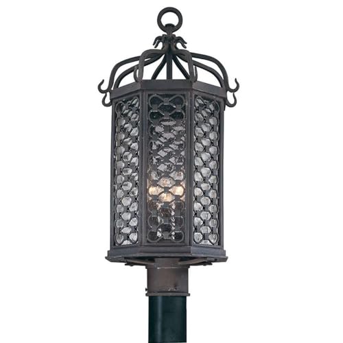 Troy Lighting Los Olivos 3-Light Outdoor Post Lantern 11.63 Inches Wide by 23 Inches High Old Iron