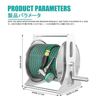 HBOOMOEM Portable Wall/Floor Mounted Metal Water Hose Reel，Water Hose Storage Rack with 360° Rotatable Handle，Suitable for Outdoor Yards, Patios, Homes, Driveways.(Water Gun Type,40m)