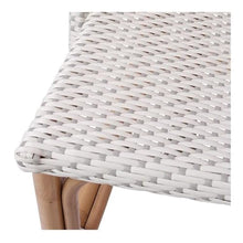 Home Square 25.5" Rattan Bistro Counter Stool in White - Set of 2