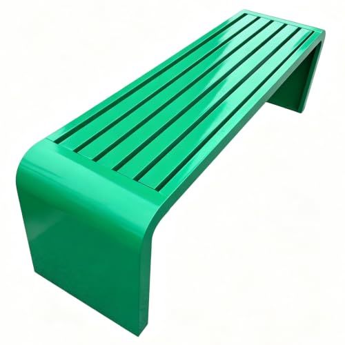 U-Shaped Wrought Iron Outdoor Bench,One Piece Seamless Bending Frame