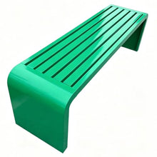 U-Shaped Wrought Iron Outdoor Bench,One Piece Seamless Bending Frame