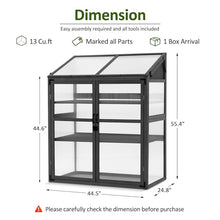 Macrout Cold Frame Greenhouse, Wooden Cabinet with Shelves 1344 (Dark Grey)