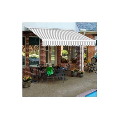 Awntech Retractable Awning Left Motor 16'W x 10'D x 10" H Gray/White