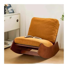 OUTIFUOSSR Nordic Retro Autumn and Winter Living Room Solid Wood Recliner Balcony Household Lazy Leisure Sofa Chair Small Apartment(Log Color A)