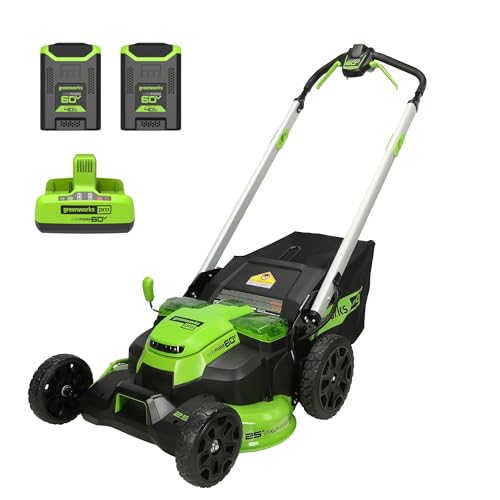 Greenworks 60V 25in Self-Propelled Lawn Mower, (2) 4.0 Ah Battery Kit
