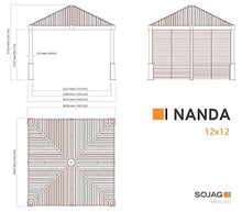 Sojag Outdoor 12' x 12' Nanda Louver Wall Hardtop Gazebo Sun Shelter Gray