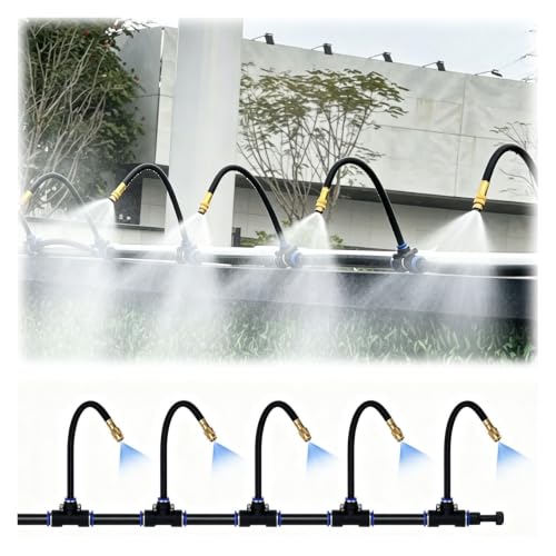 Outdoor Misting Kit for Site, Spray System with Brass Mist Nozzles