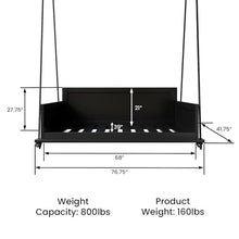 Amish Casual The Philly 6 Foot Porch Swing Bed in Black, Daybed Swing Made in The USA from Kiln Dried Pine
