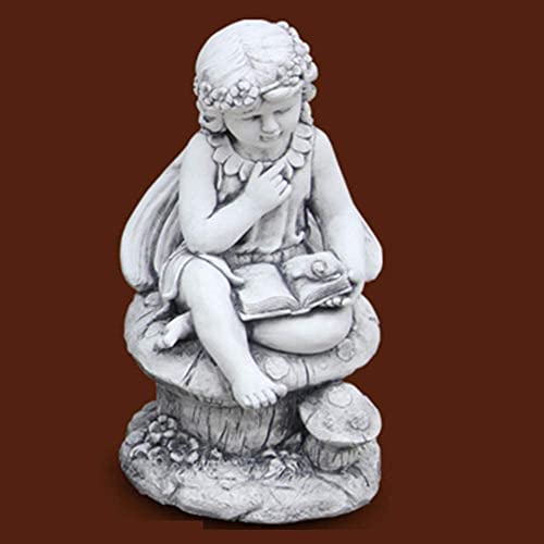LSHAOBO Angel Figurine Fairy Sitting on Mushroom Statue,Indoor/Outdoor Garden Character Sculpture Crafts for Patio,Yard or Lawn(Color:C)
