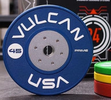 VULCAN Prime Color Competition Bumper Plates 270 lb Set Yellow/Blue/Red