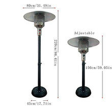 Patio Heater Heating Tip-Over Protection Adjustable Gas Patio Heater 220 x 80 x 45cm for Outdoor Garden Home 5-13KW