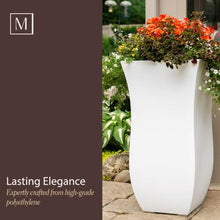 Mayne Vescott 30in Tall Square Planter, Black, 2-Pack