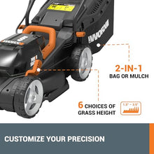 WORX Cordless Lawn Mower, 40V 14" 2-in-1 Grass Mower for 1/8 Acre, WG779