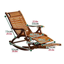 QUANGJN Folding Outdoor Rocking Chair with Footrest and Cushion Wooden Frame Chaise Lounge for Living Room Bedroom Office Comfy Single Leisure Sofa Chair,